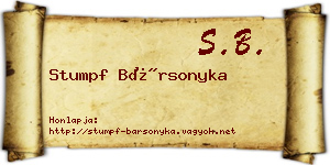 Stumpf Bársonyka névjegykártya